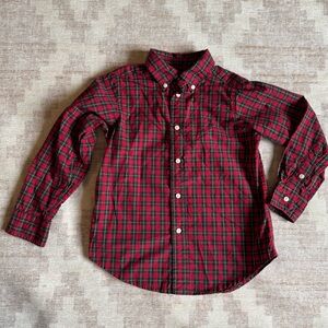 Ralph Lauren Kids Red and Green Button Down Plaid Shirt size 4T